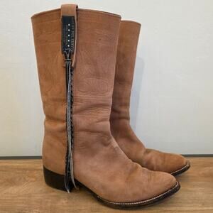 Men’s Brown Leather Western Cowboy Boots Goodyear Welt Mexico Size 8.5 D